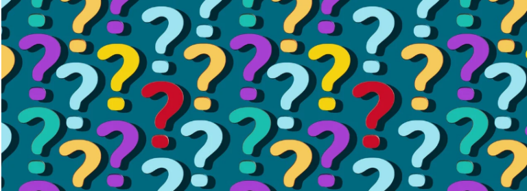 question marks in various colors